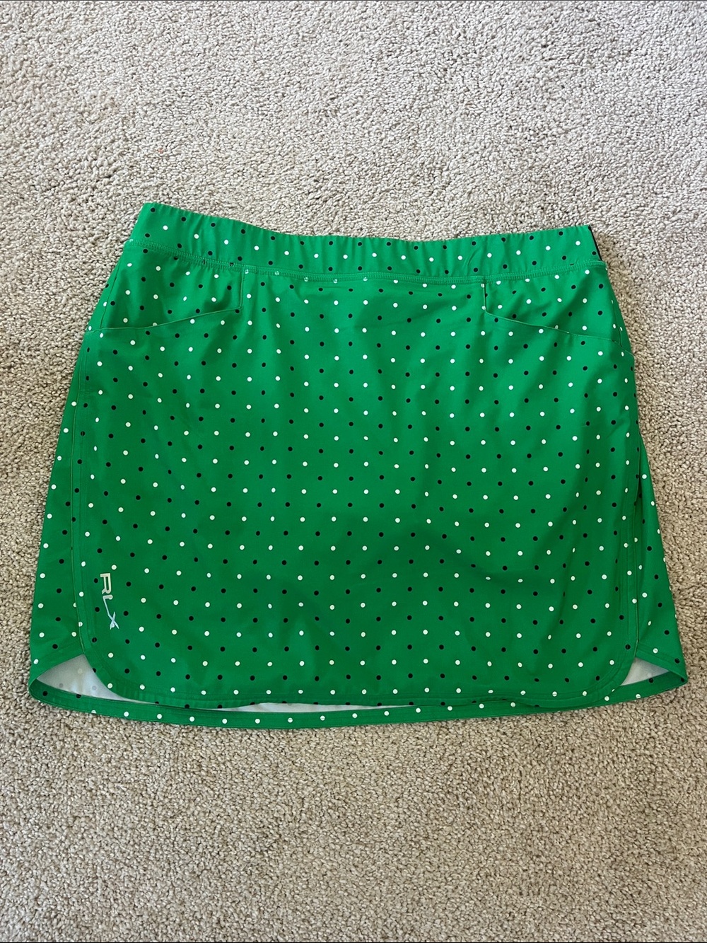 RLX Ralph Lauren Green Polka Dot Golf Skort